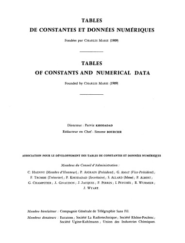 Metals. Thermal and Mechanical Data