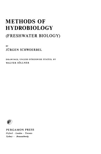 Methods of Hydrobiology. (Freshwater Biology)