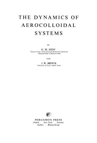 The Dynamics of Aerocolloidal Systems