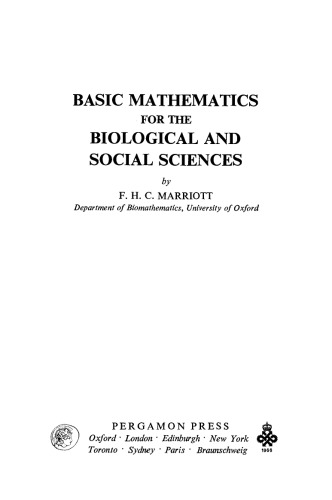 Basic Mathematics for the Biological and Social Sciences