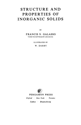 Structure and Properties of Inorganic Solids