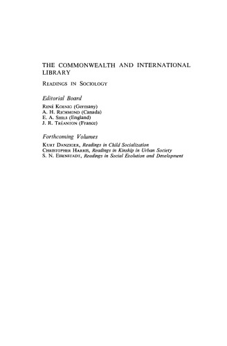 Readings in the Sociology of Migration