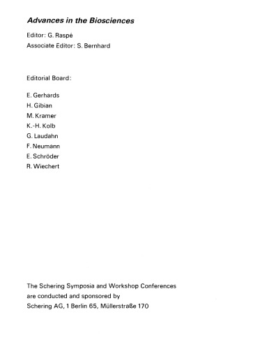 Schering Symposium on Biodynamics and Mechanism of Action of Steroid Hormones, Berlin, March 14 to 16, 1968