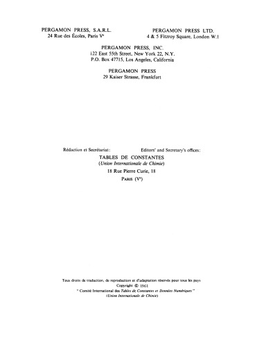 Selected Constants Relative to Semi-Conductors. Tables of Constants and Numerical Data Affiliated to The International Union of Pure and Applied Chemistry