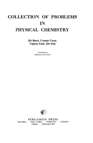 Collection of Problems in Physical Chemistry