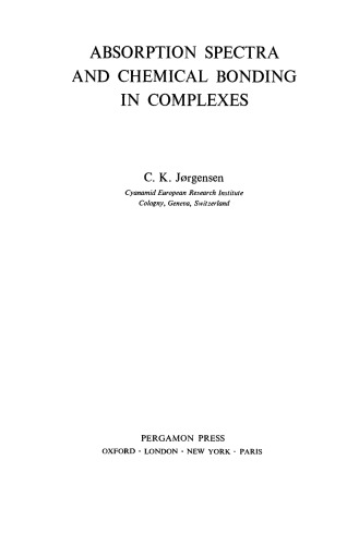 Absorption Spectra and Chemical Bonding in Complexes