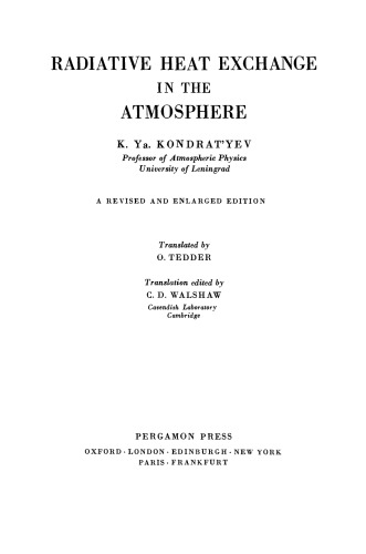 Radiative Heat Exchange in the Atmosphere