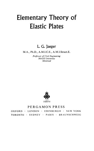 Elementary Theory of Elastic Plates