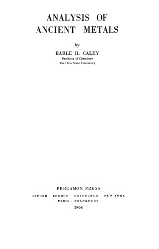 Analysis of Ancient Metals