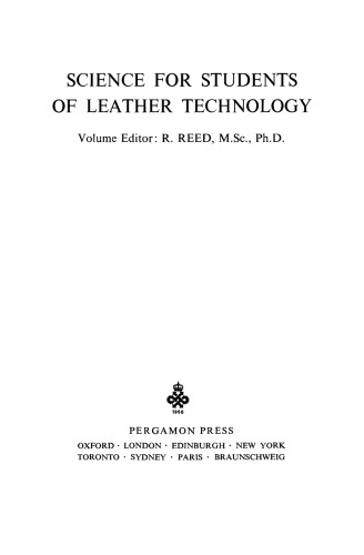 Science for Students of Leather Technology
