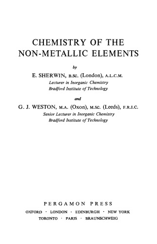 Chemistry of the Non-Metallic Elements