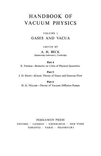 Gases and Vacua. Handbook of Vacuum Physics
