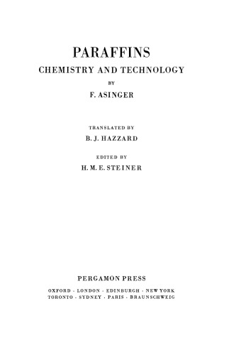 Paraffins. Chemistry and Technology