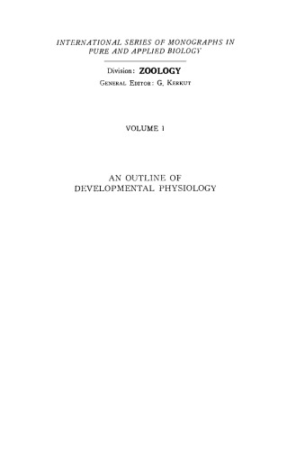 An Outline of Developmental Physiology