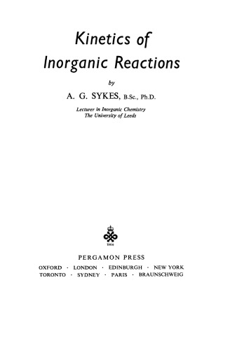 Kinetics of Inorganic Reactions