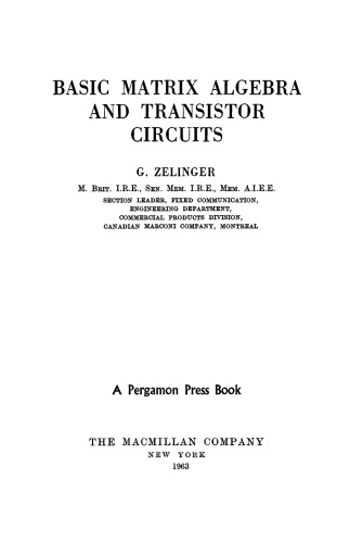 Basic Matrix Algebra and Transistor Circuits