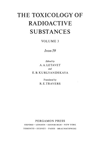 The Toxicology of Radioactive Substances. Volume 3.59