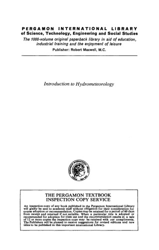 Introduction to Hydrometeorology