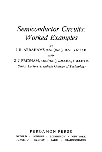 Semiconductor Circuits. Worked Examples