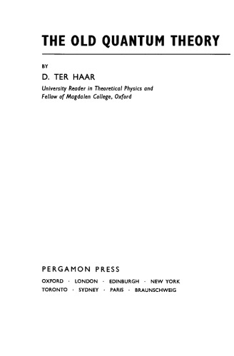 The Old Quantum Theory