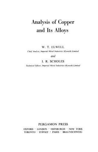 Analysis of Copper and its Alloys