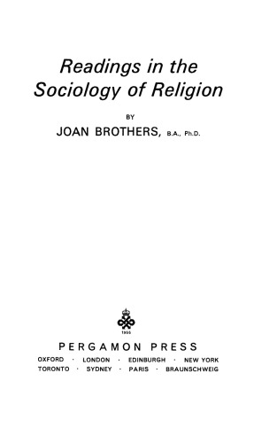 Readings in the Sociology of Religion