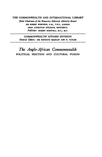 The Anglo-African Commonwealth. Political Friction and Cultural Fusion