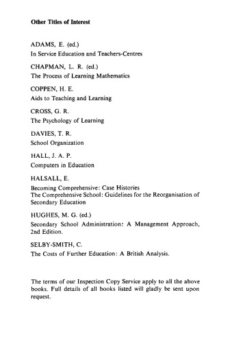 Statistics for the Teacher