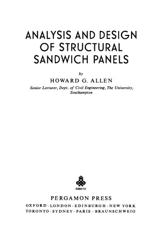 Analysis and Design of Structural Sandwich Panels