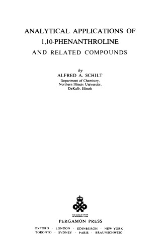Analytical Applications of 1,10-phenanthroline and Related Compounds