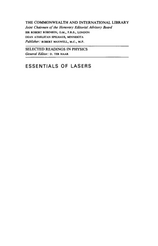 Essentials of Lasers