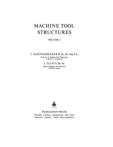 Machine Tool Structures
