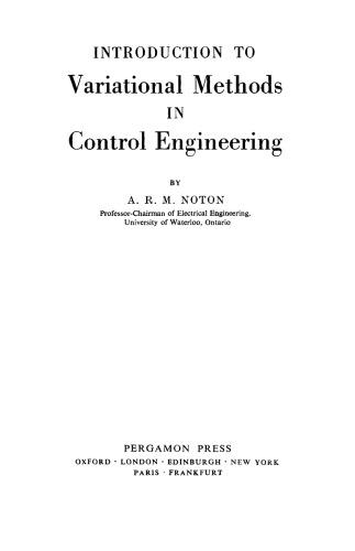 Introduction to Variational Methods in Control Engineering