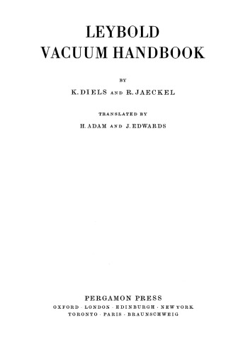 Leybold Vacuum Handbook