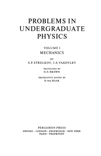 Mechanics. Problems in Undergraduate Physics