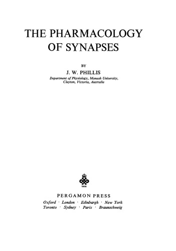 The Pharmacology of Synapses