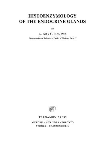 Histoenzymology of the Endocrine Glands