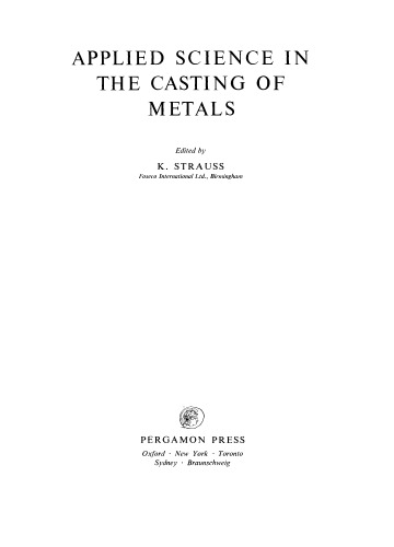 Applied Science in the Casting of Metals