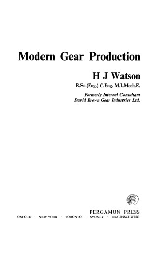 Modern Gear Production