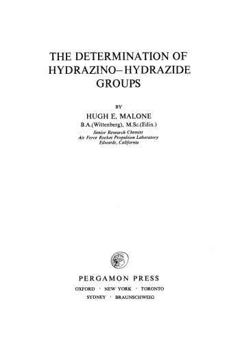 The Determination of Hydrazino-Hydrazide Groups