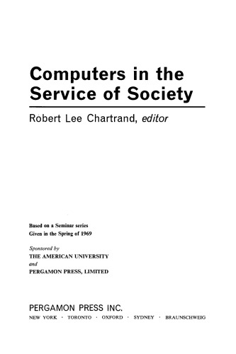 Computers in the Service of Society