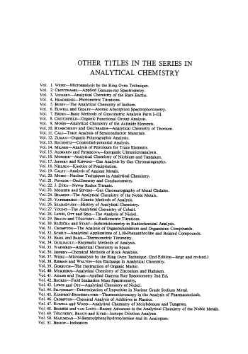 Analytical Applications of EDTA and Related Compounds