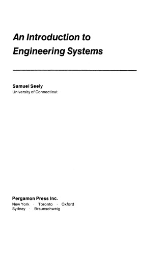 An Introduction to Engineering Systems