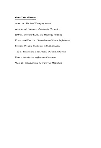 Lectures on Solid State Physics