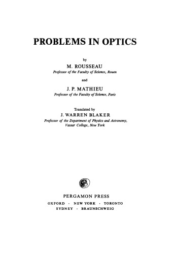 Problems in Optics