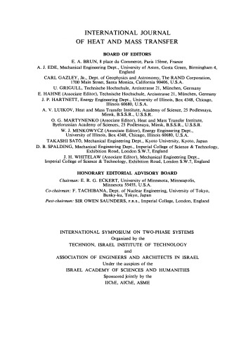 Proceedings of the International Symposium on Two-Phase Systems. Progress in Heat and Mass Transfer
