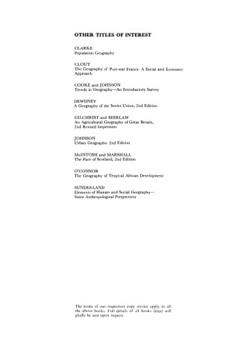 Rural Geography. An Introductory Survey