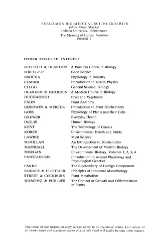 The Meaning of Human Nutrition