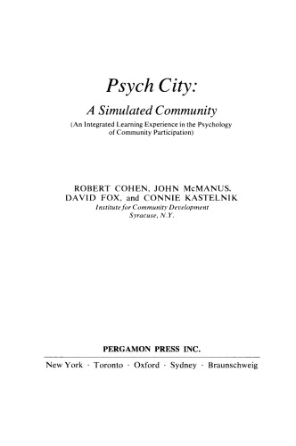 Psych City. A Simulated Community