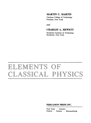 Elements of Classical Physics